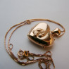 Locket pendant heart shape 18ct gold paw pad dog