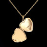 Cuore di drago - Medaglione a cuore in argento sterling placcato in oro con pietre cz, rubini, smeraldi o zaffiri scuri