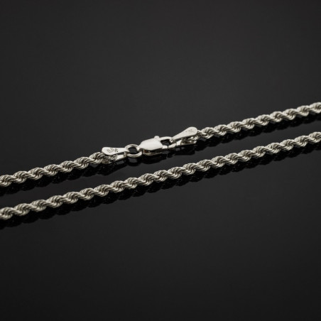 Twisted Rope 925  Sterling Silver Chain Necklace