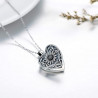 "Sunflower heart"  Handmade Keepsake Locket Pendant solid Sterling Silver for photos