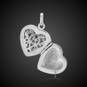 Open Work Heart locket pendant sterling silver