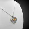 "Butterfly affection" heart-shaped photo locket pendant in sterling silver 925