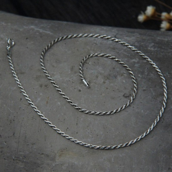 Twisted Rope 925 oxidized antiqued Sterling Silver Chain Necklace