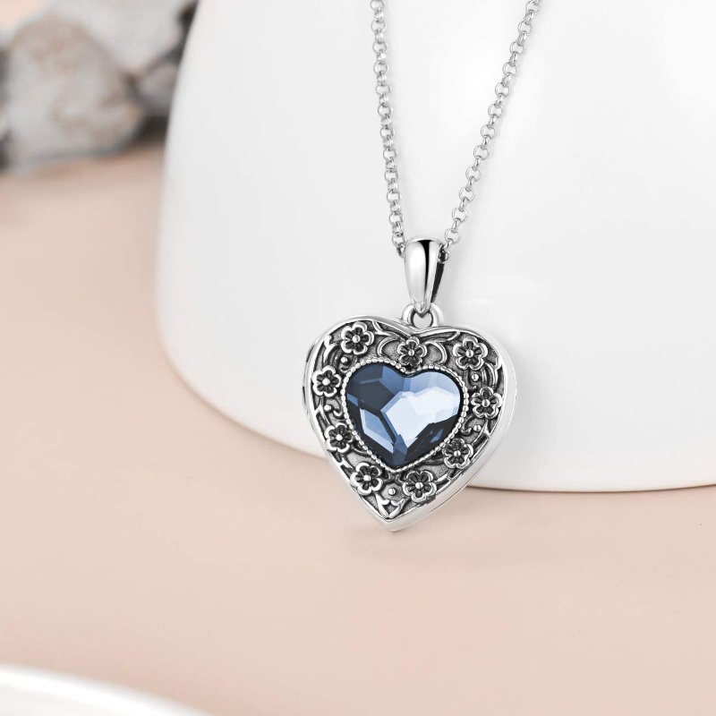 Buy Royal Blue . Heart Necklace , Swarovski Crystal Necklace , Pendant  Necklace , Something Blue for Bride . Bermuda Blue Online in India - Etsy