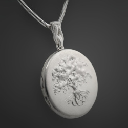 Sandblasted Locket pendant "Tree of Life"
