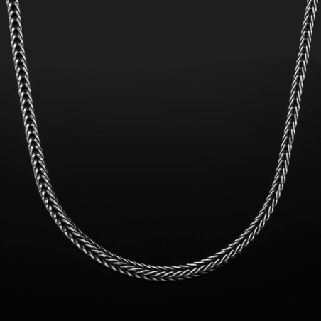 Foxtail oxidized antiqued Sterling Silver Chain Necklace 2.8 mm