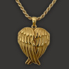 "Ailes de l'archange" Médaillon pendentif Coeur porte photo argent or