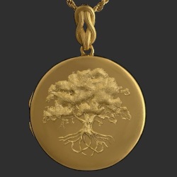 Árbol de la Vida oro grande relicario portafoto