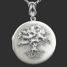 Oxidized Locket pendant "Tree of Life" big size sterling silver