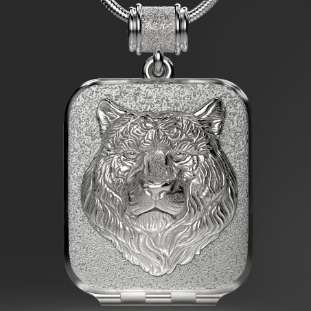 Locket Pendant for men "Liger" sterling silver