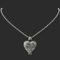 "Archangel Wings" Locket pendant from sterling silver