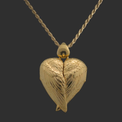 "Archangel Wings" Locket pendant from sterling silver gold plated